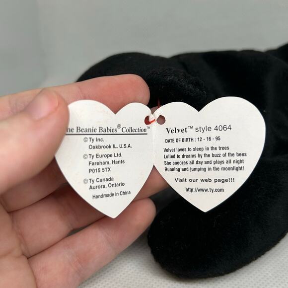 TY BEANIE BABIES VELVET the PANTHER 1995 Plush Stuffed Animal - Picture 6 of 7